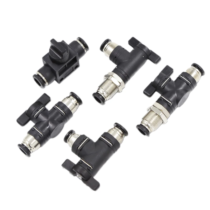 BUC HVFF BUL  4 6 8 10 12mm Pneumatic Fitting Quick Connector Air Tube Connector Manual Valve Steering Switch Manual Ball Valve