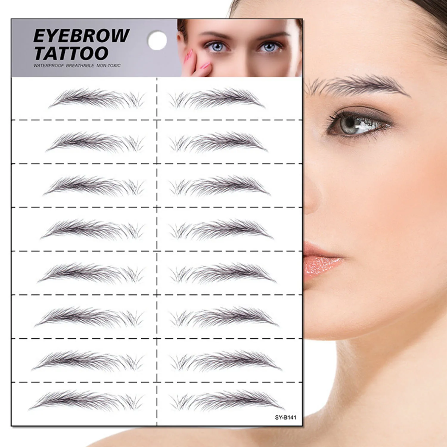 

5 Sheets Eyebrow Tattoo Stickers Hair Like Authentic Brow Tattoo Waterproof Eyebrow Transfers Stickers