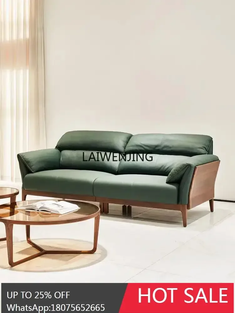 SGF leather sofa first layer cowhide light luxury high-end postmodern living room solid wood furniture