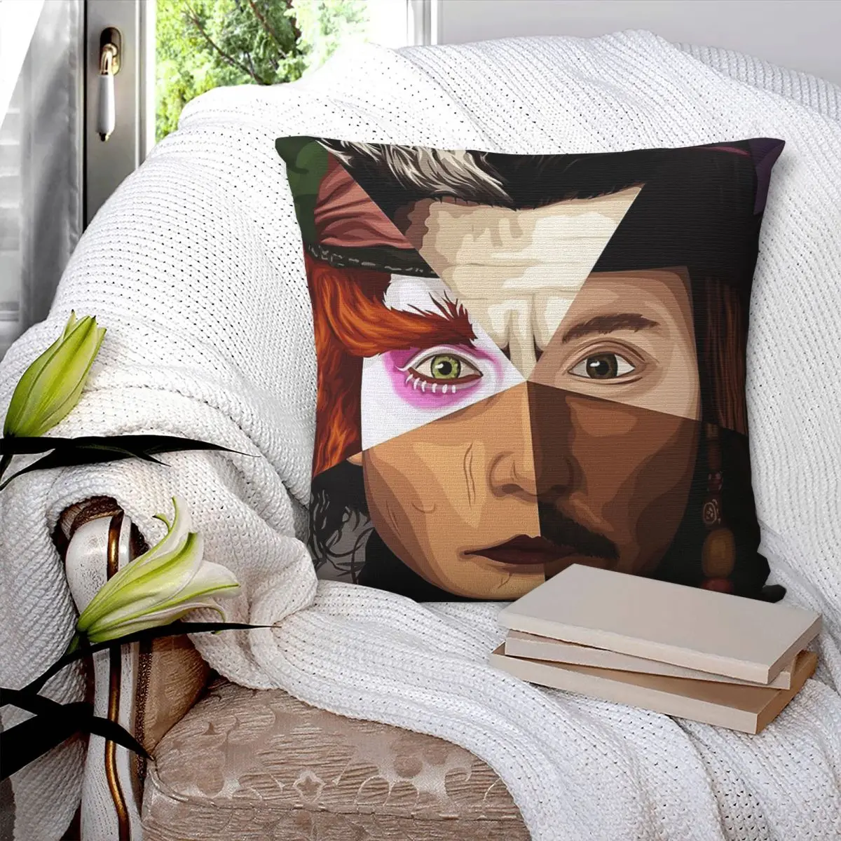 Escapism Is Survival Johnny Depp Square Pillowcase Pillow Cover Velvet Cushion Zip Decorative Comfort Throw Pillow For Home Car