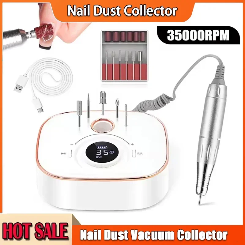 

Electric Manicure Drill Set Nail Mill for Manicure with LED Display Low Noise 35000RPM Nail Accessories And Tools