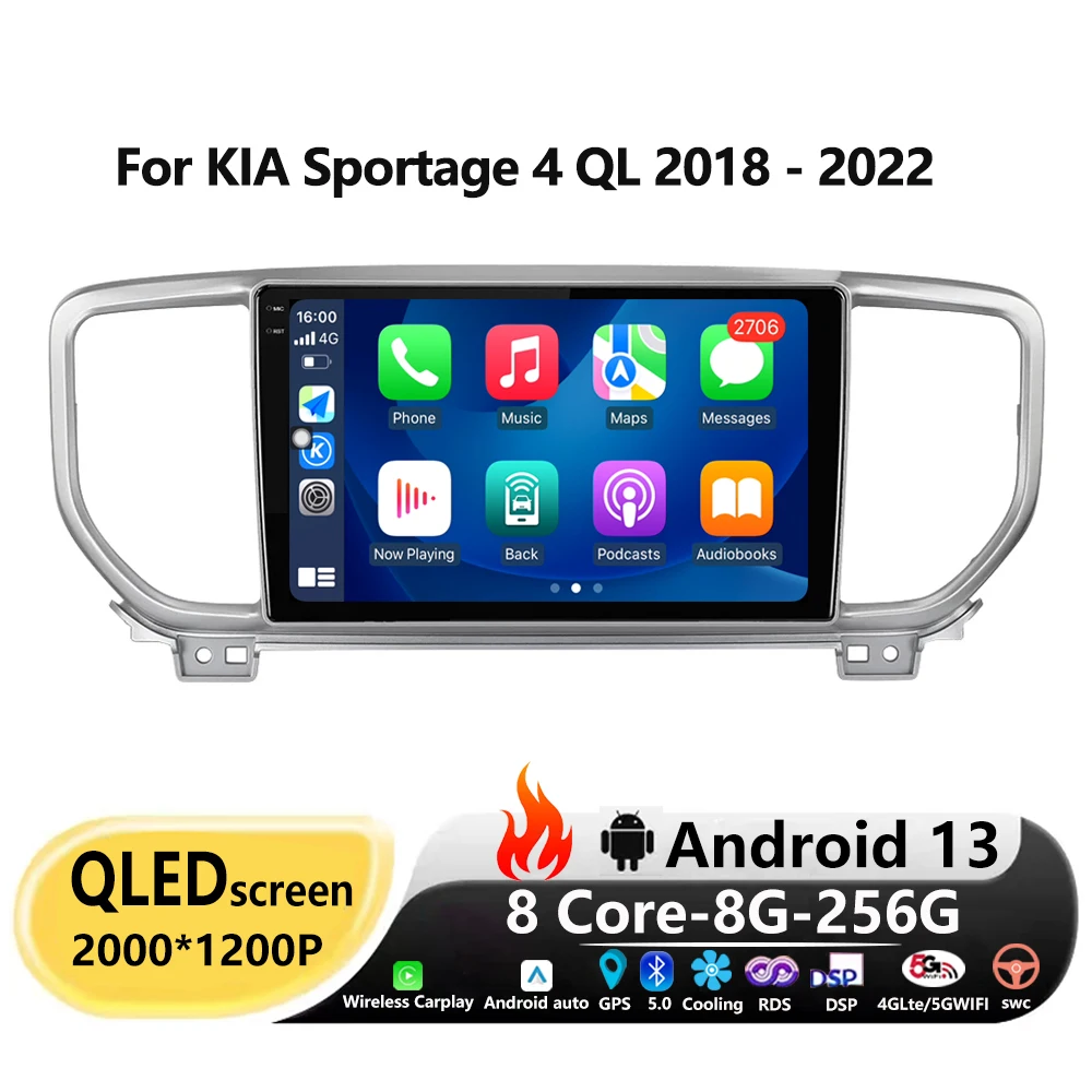 

Android 13 For KIA Sportage 4 QL 2018 - 2022 Car Radio Multimedia Video Player Navigation QLED 2K 4G LET No 2din 2 din BT Tools