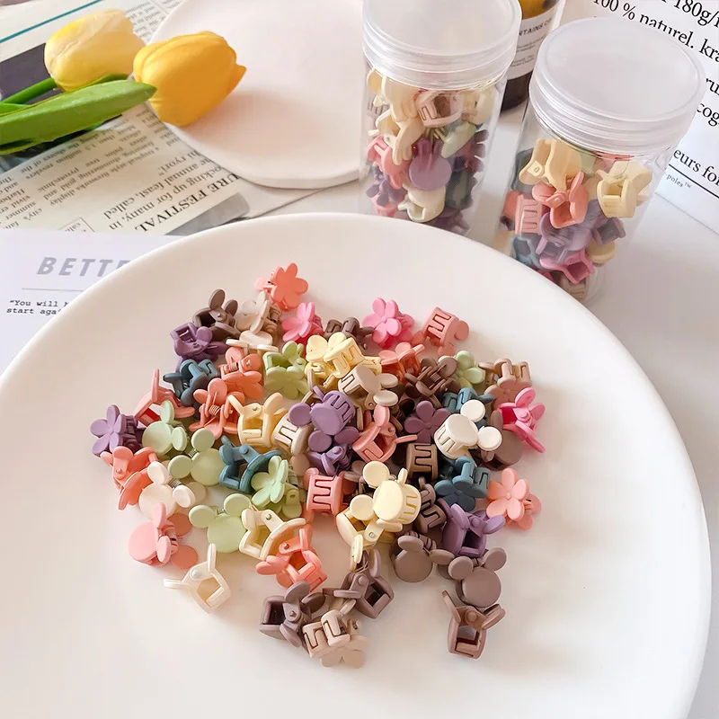 10/50Pcs Kleine Nette Haar Krallen Clips Für Mädchen Baby Bunte Haarnadel Cartoon Kaninchen Blume Krone Stern Haar Clips zubehör