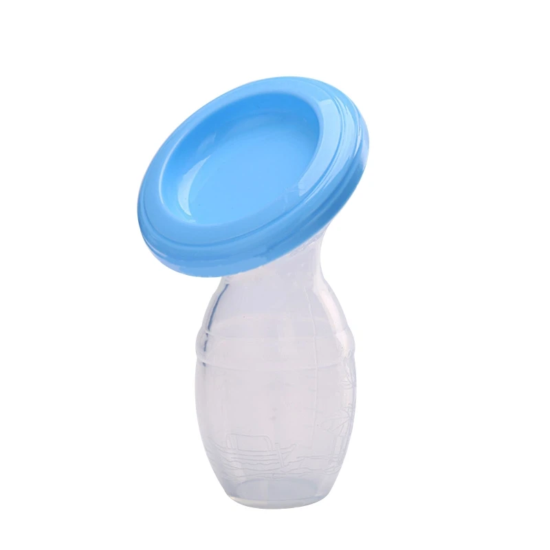 Manual Breast Silicone Anti Spills Breastpump Breastmilk Collector Cup for Newborn Baby Girls Boys Breastfeeding Portable