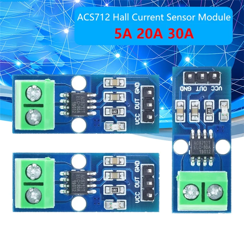 Modulo di rilevamento corrente B92B-Hall TZT ACS712 Modulo sensori di corrente Hall per elettronica e robotica fai-da-te