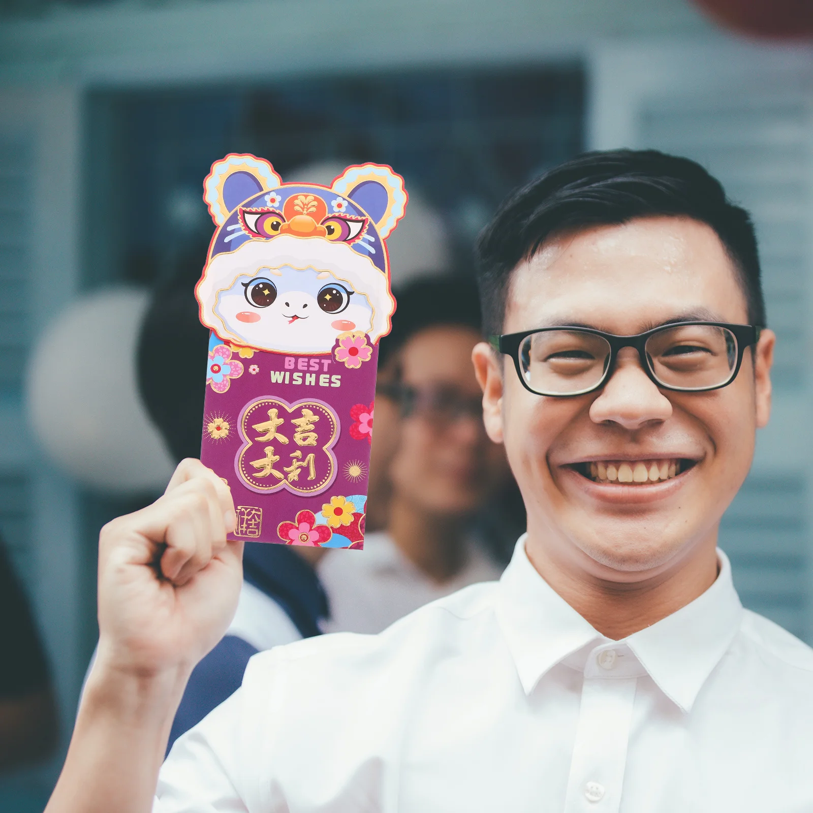 

6Pcs Cartoon Red Envelopes Flip Cover New Year Money Pocket Traditional Lunar Year Red Packets Holiday Lucky Money Envelopes