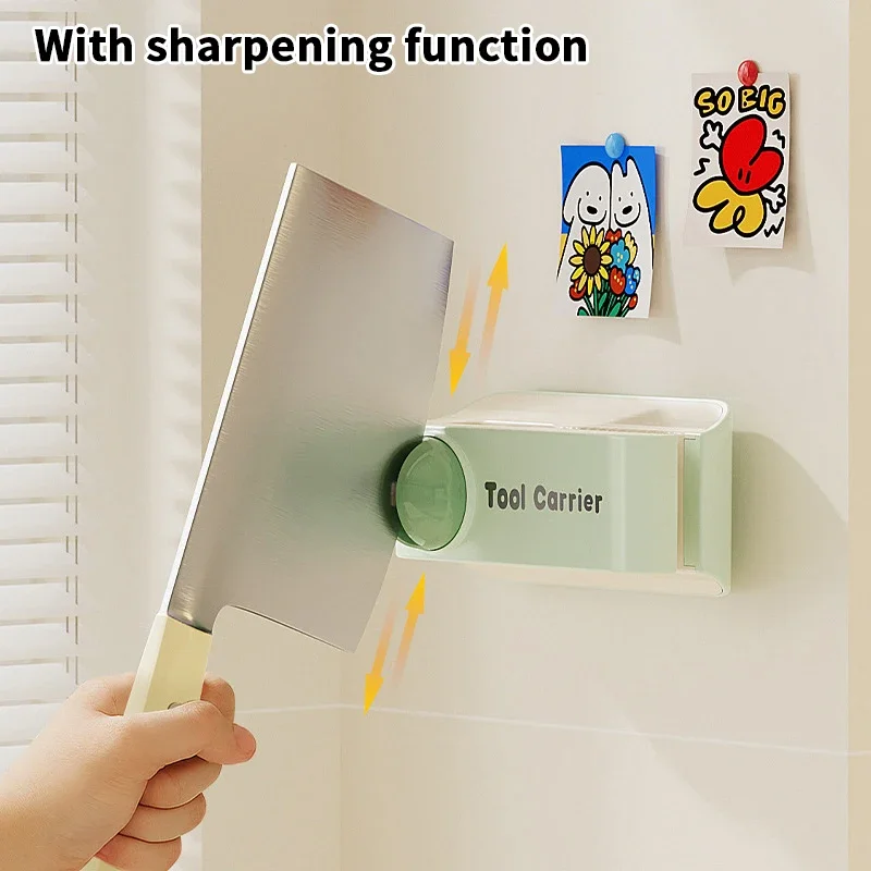 

Полка для кухонных ножей без дофамина, полка для кухонных ножей, стеллаж для хранения, домашняя настенная полка для хранения со встроенным точильным камнем