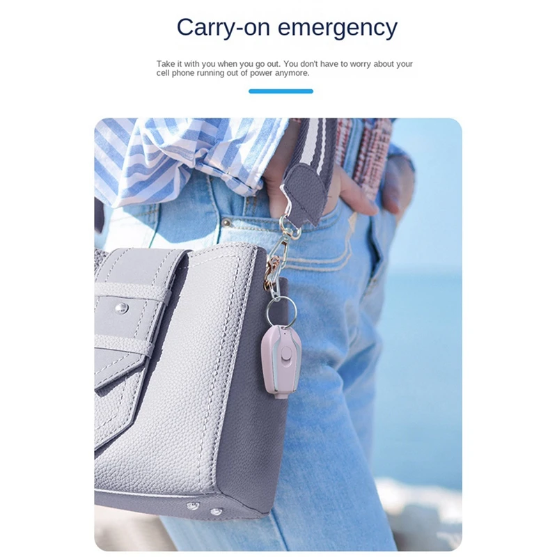 Портативное мини-портативное зарядное устройство 1200 мА · ч, внешний аккумулятор для смартфонов, Type-C, розовый