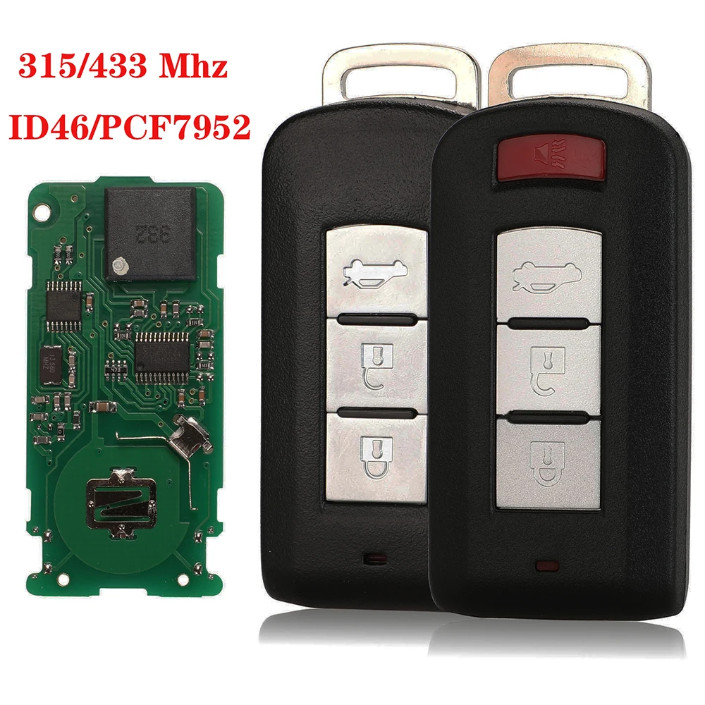 

jingyuqin New 3/4 Button Car Remote Smart Key For MITSUBISHI ASX Outlander Sport Pajero Shogun Montero Lancer RVR G8D-644M-KEY-E