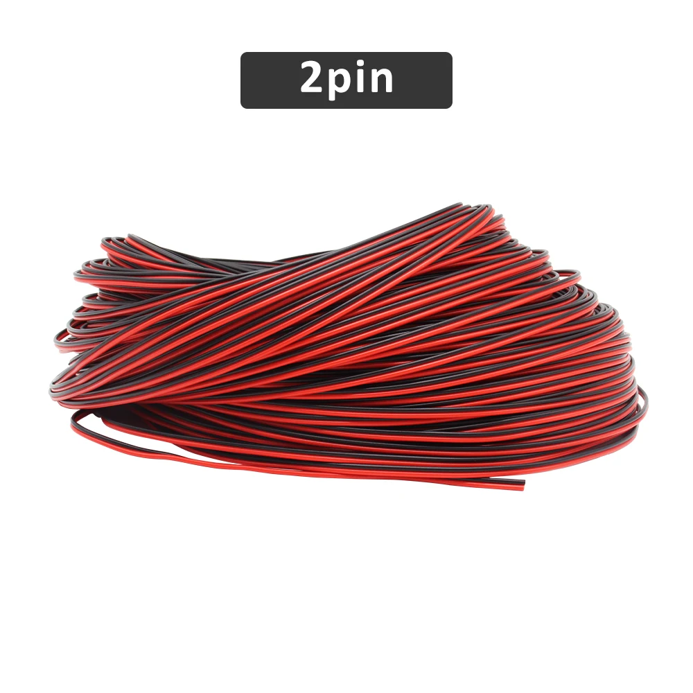 2/3/4/5/6 Pin Electric Cable for WS2812 WS2811 RGB Single Color 2835 5050 LED Strip 5M 10M 22AWG Tinned Copper Electrical Wire