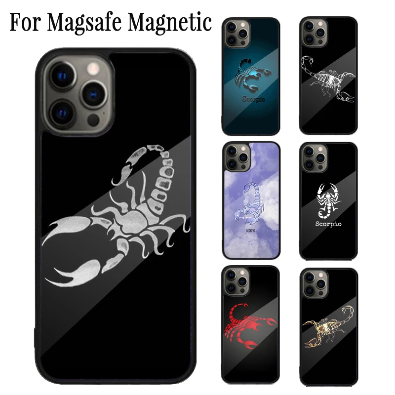 Scorpio Scorpion animal Magnetic Phone Case Coque For iPhone 16 15 14 Plus 13 12 Mini 11 Pro Max Magsafe Wireless Charging Cover