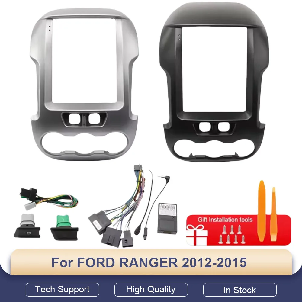 

9,7-дюймовая 2-диночная автомобильная рама в стиле Tesla для FORD RANGER 2012-2015, мультимедийная видеонавигация, DVD-плеер, накладка