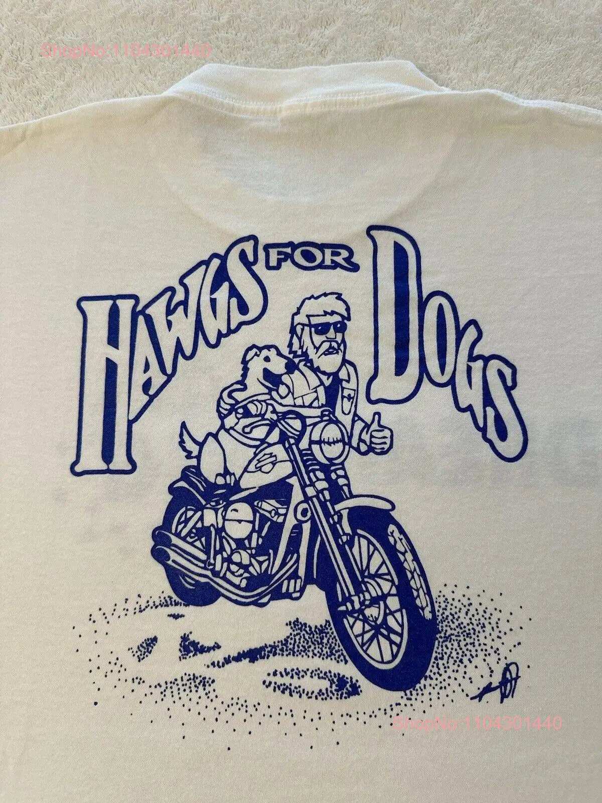 Vintage 1990s 90s Guide Dogs Of America Hawgs For Motorcycle T Shirt XL long or short sleeves