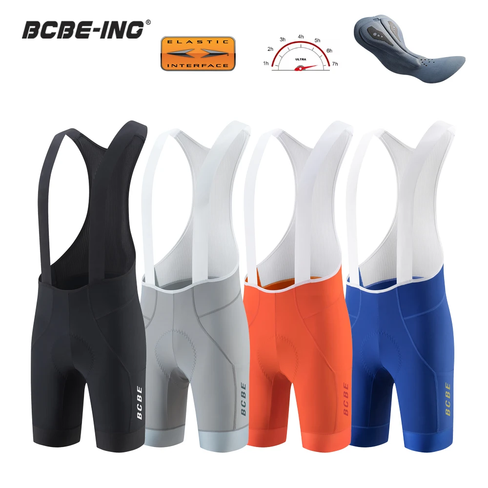 

BCBE-ING Cycling Bib Shorts Men Pro Race Bicycle Shorts 7Hours Elastic Interface Pad Riding Bib Tights Road Cycling Clothing