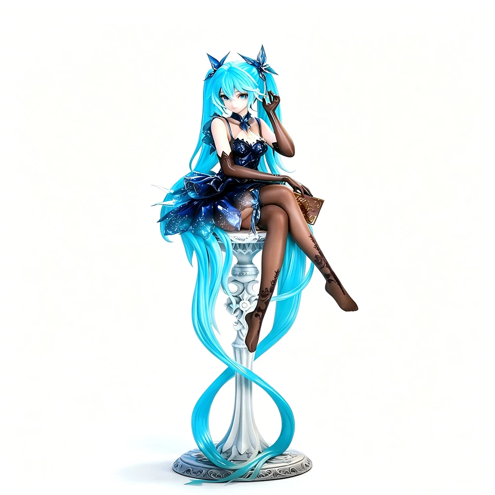 17CM Anime Hatsune Miku Figure Mio Nagaya Model Feeling At Ease Toy Noodle Stopper Figure Gift Collection Aciton Figure 1/6 PVC
