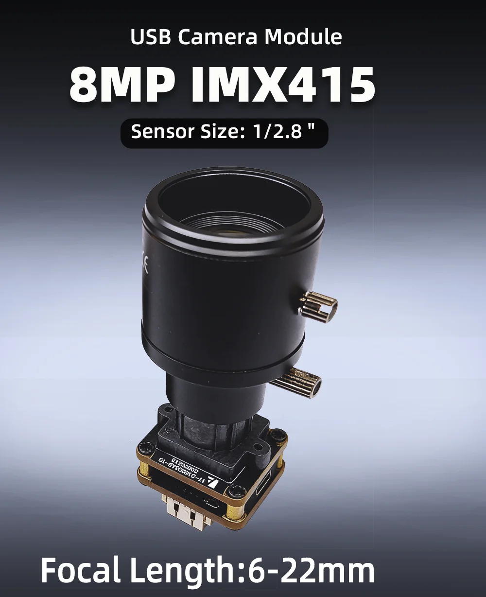 8MP IMX415 4K Farb-USB-Kameramodul, 30fps Mit 6-22mm Manueller Varifokal-Linse, UVC Plug-and-Play Industrie-Webcam für Überwachung – Detail 1