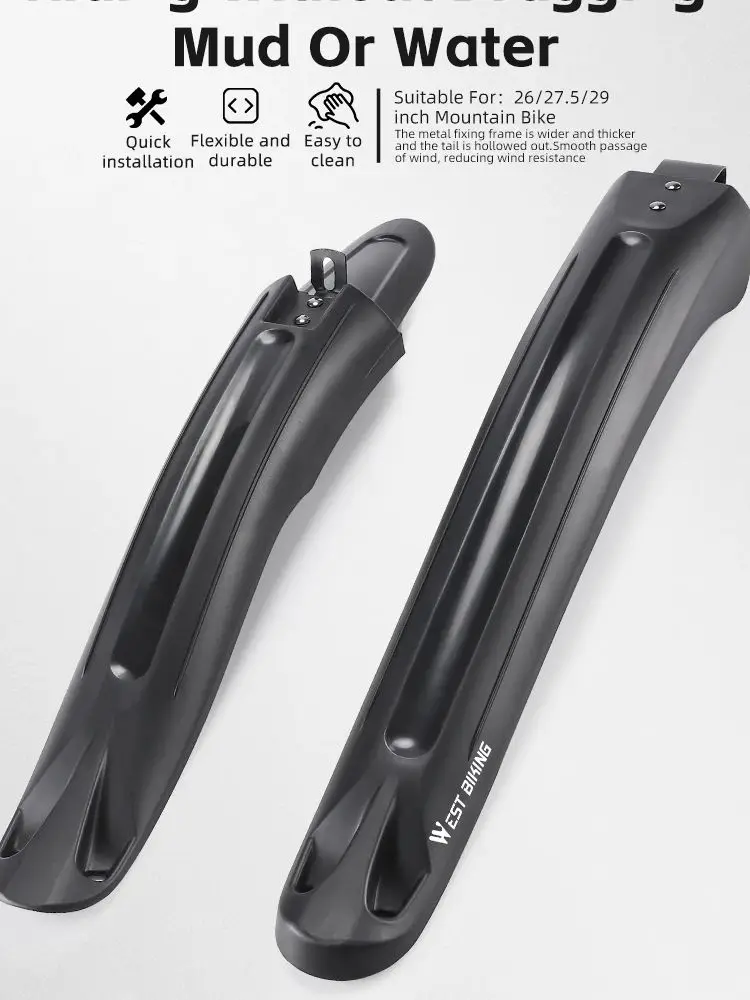 AliExpress West Biking WEST BIKING 2Pcs Bike Fenders Mudguard Dustproof Cycling Splash Guard Universal Bicycle Mudguard Splash Proof for Mountain Bike