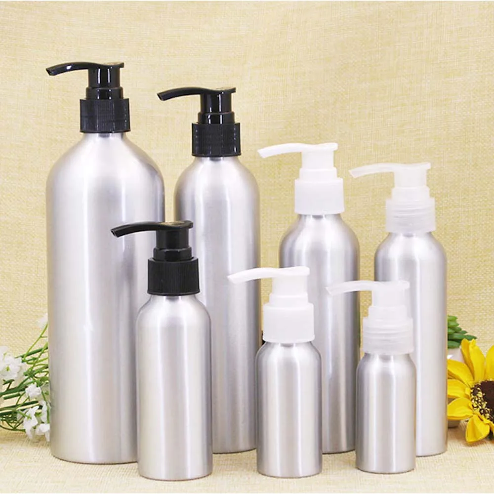 Shampoo Hairdresser Aluminum Bottle Cosmetic Container Hair Salon Lotion Bottle Gel Bottle Pressing bottle Refillable Bottles