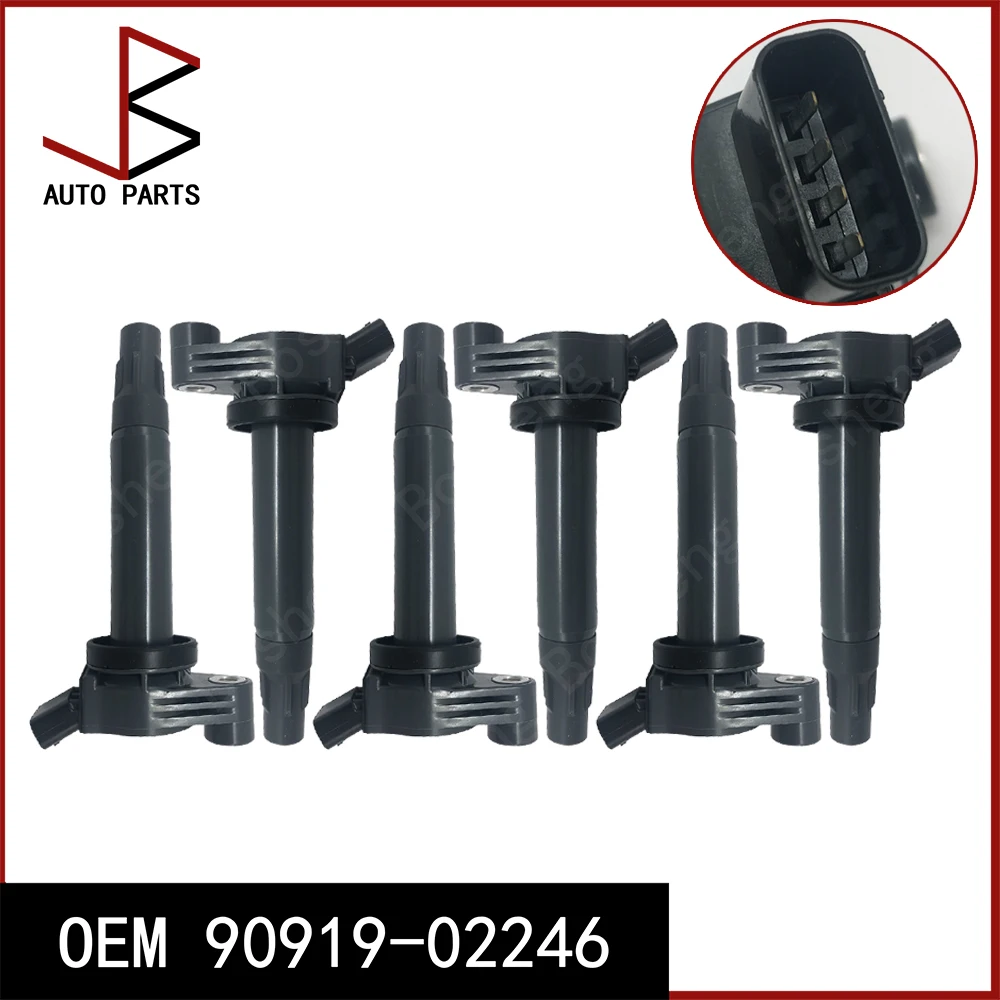 

Новый комплект из 6 катушек зажигания для TOYOTA CAMRY 2001-2005, для Lexus RX400H 2005-2008, OEM 90919-02246 9091902246 90919 02246 03SKV265