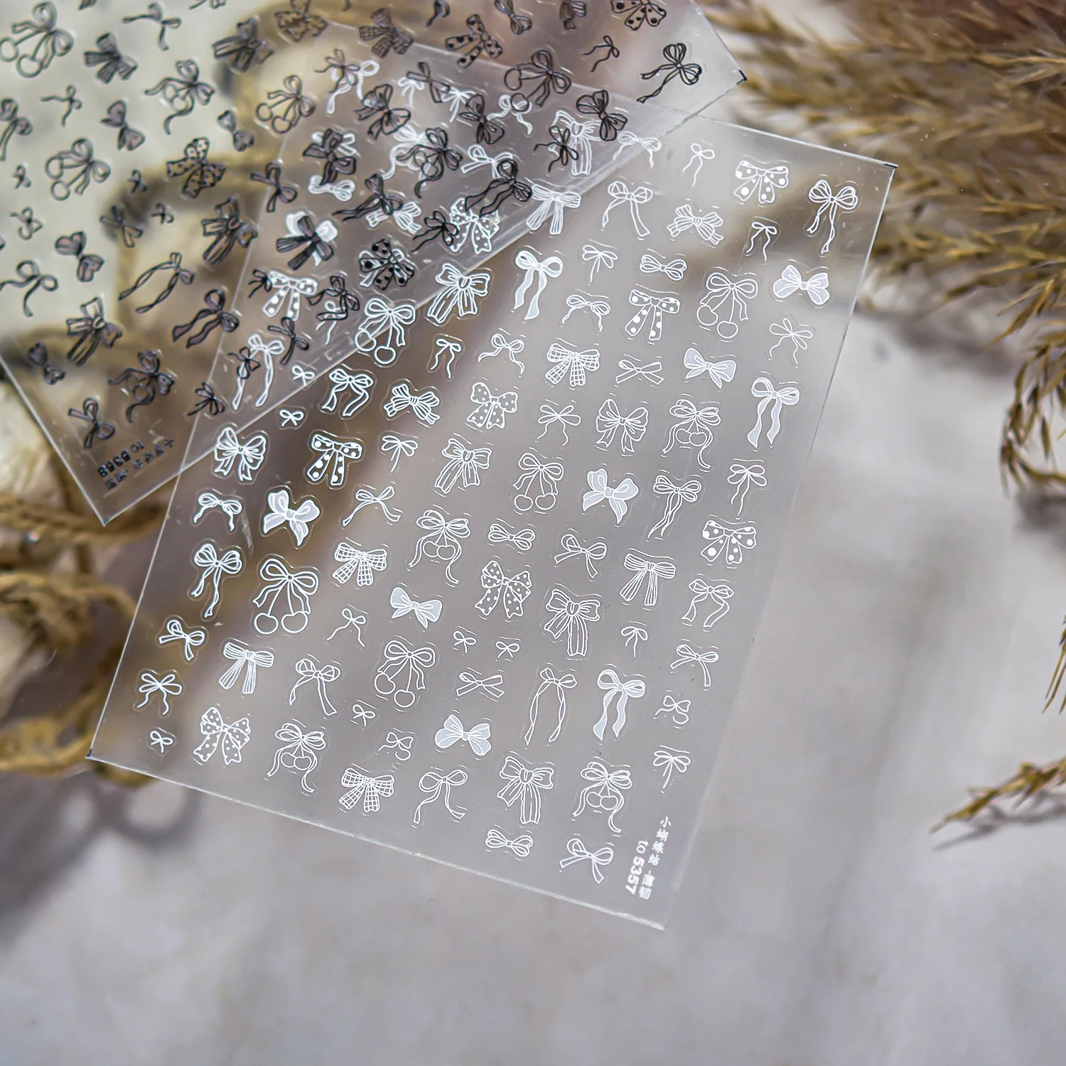 رائعة لطيف القوس مسمار ملصقات الوردي الأسود الشريط الانحناء مسمار الفن ثلاثية الأبعاد اكسسوارات الديكور ملصقات DIY بها بنفسك لاصق مانيكير الشارات