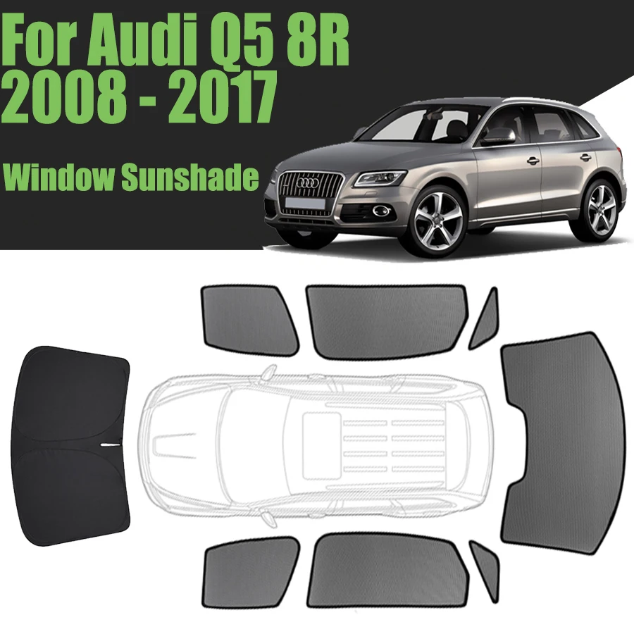 Custom Car Window Sunshade For Audi Q5 8R 2008 - 2017 Magnetic Curtain Mesh Front Windshield 2010 2011 2012 2013 2014 2015 2016