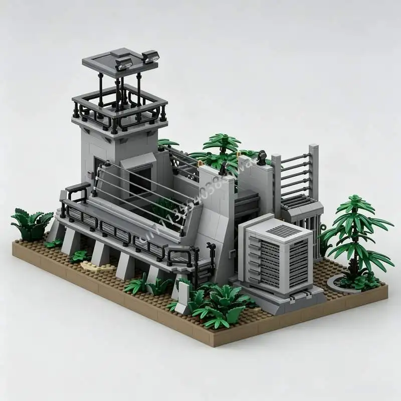 1297Parts Dinosaur Raptor Cage Park Facility MOC Custom Puzzles Architecture DIY Assembly Creative Building Blocks Popular Toy