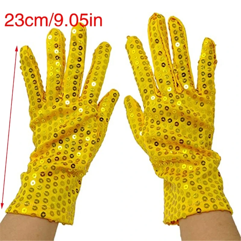 652F Sequined Gloves Club Stage Performances Gloves Adult Costume Gloves