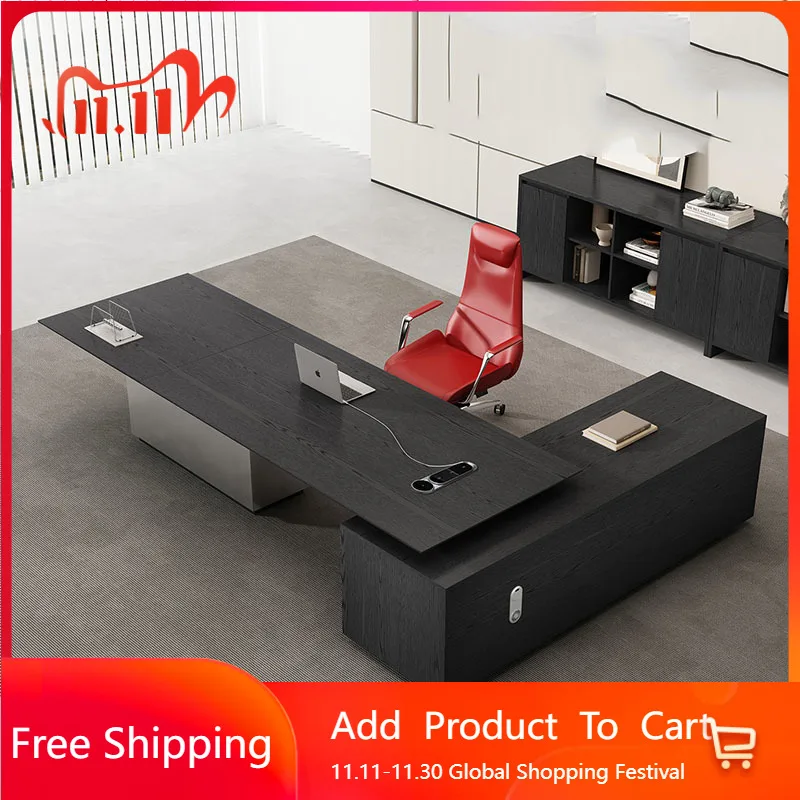 

Lshaped Conference Office Desk Executive Standing Aesthetic Multifunctional Office Desk Nordic Crafts Ufficio Home Furniture