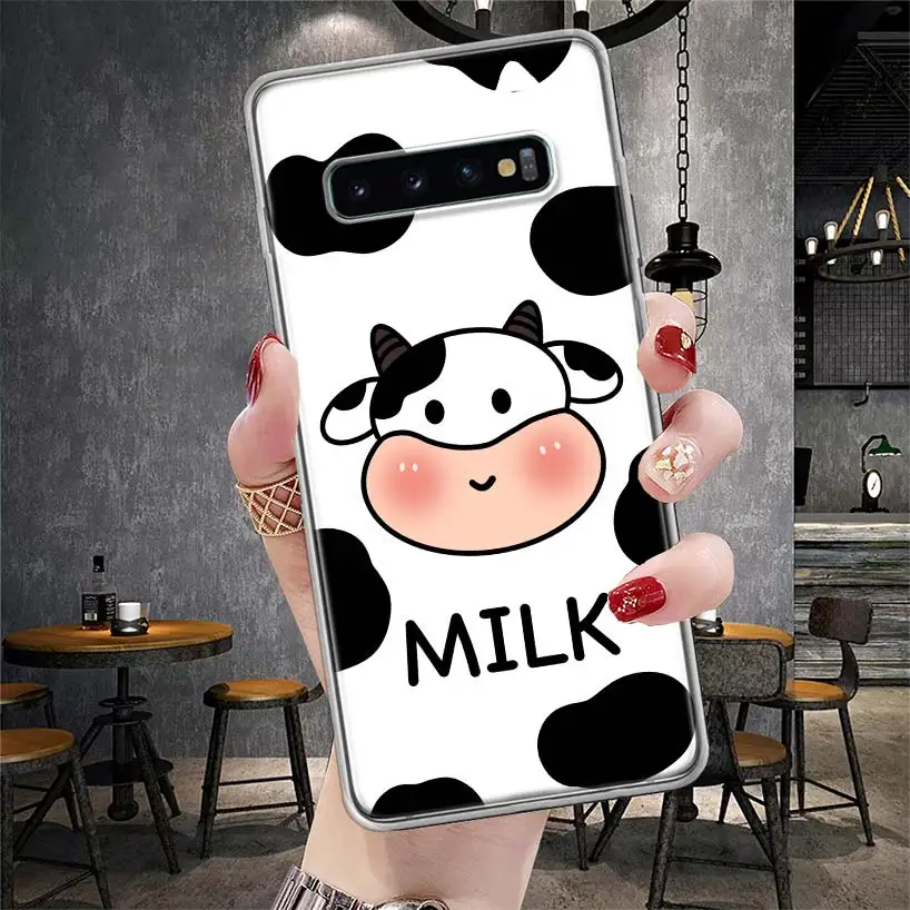 Dairy Cattle Cow Speckle Cute Soft Phone Case For Samsung Galaxy M31 M32 M51 M52 M21 M30S M12 Note 9 8 10 Lite 20 Ultra J4 Plus