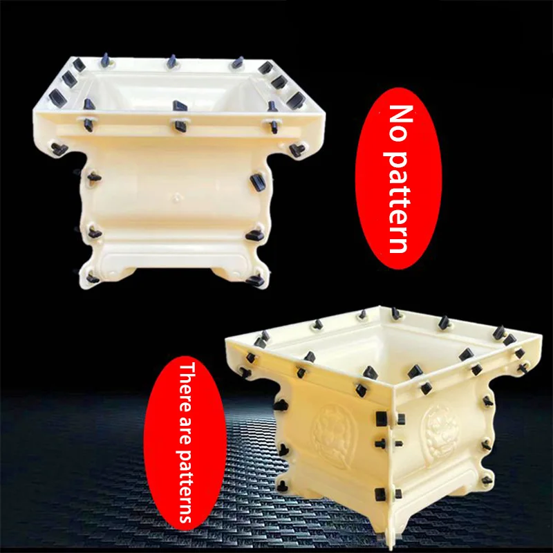 Flower Pot Cement Mold With Thickened Square Bottom and European Square Four Corner Horticultural Decoration