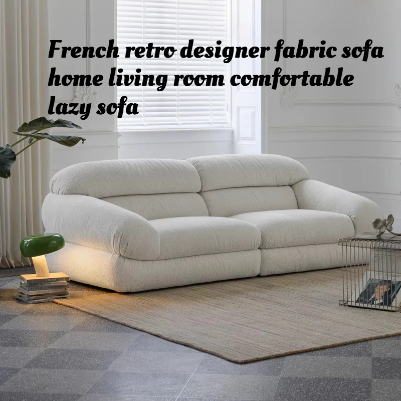 French Vintage Designer Fabric Sofa Living Room Comfort Lounge Modern Nordic Bedroom Home Cozy Casual Relax Reading Apartment