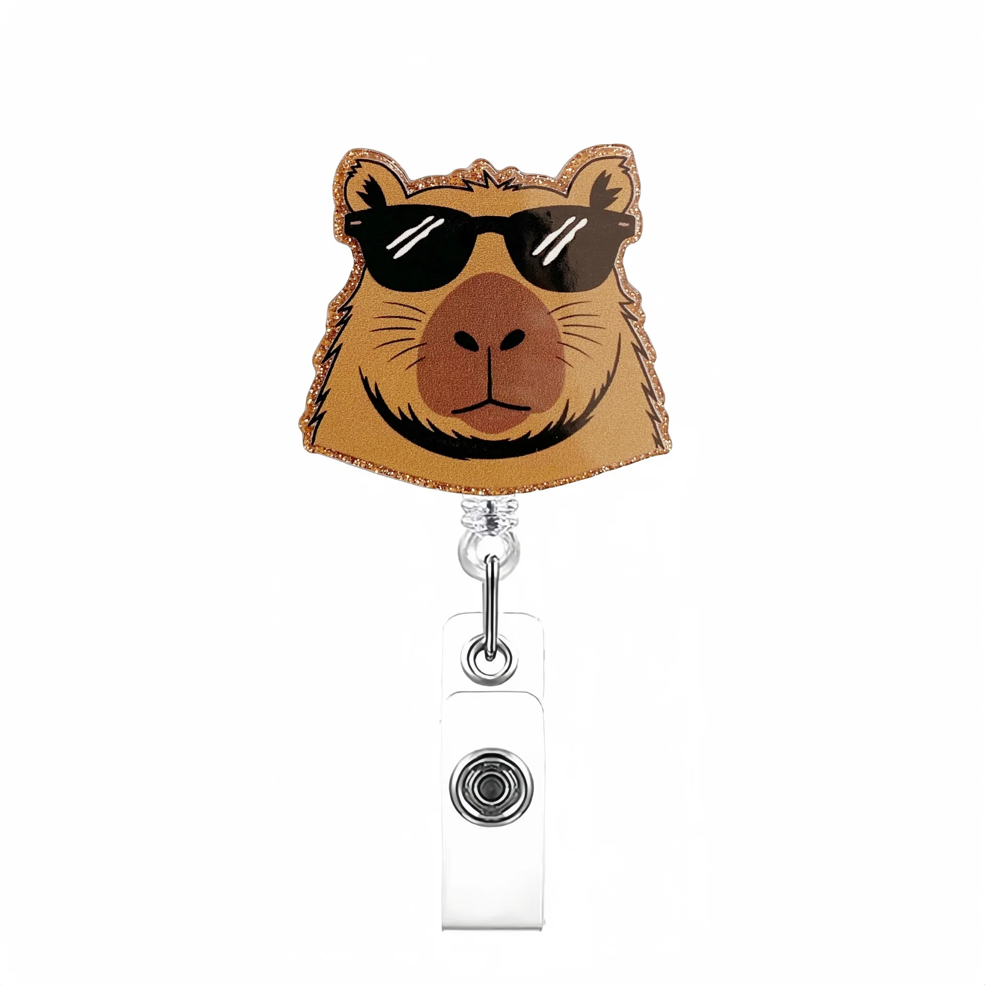 

Creative Panda Bear Badge Holder Acrylic Retractable Telescopic Id Name Badge Clip With 360 Rotating For Nurse Doctor Teacher