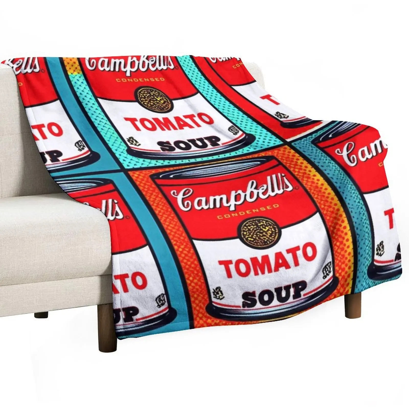 Campbell's Tomato Soup Pop Art Throw Blanket Soft Home Decor Blanket for Couch Bedroom