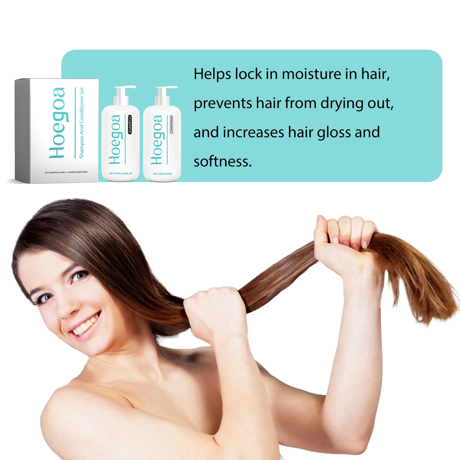 Hair Care Set Shampoo and Conditioner for Damaged Hair Repair Moisturizing Shine Smoothing All Hair Types Travel Kit