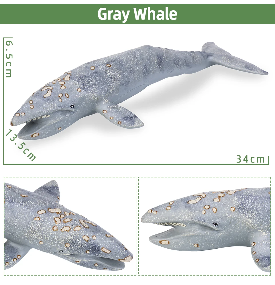 Big Size Soft Rubber Sea Life Simulation Action Figure Animal Model Toys for Children Kids Whale Figures Collection Educational