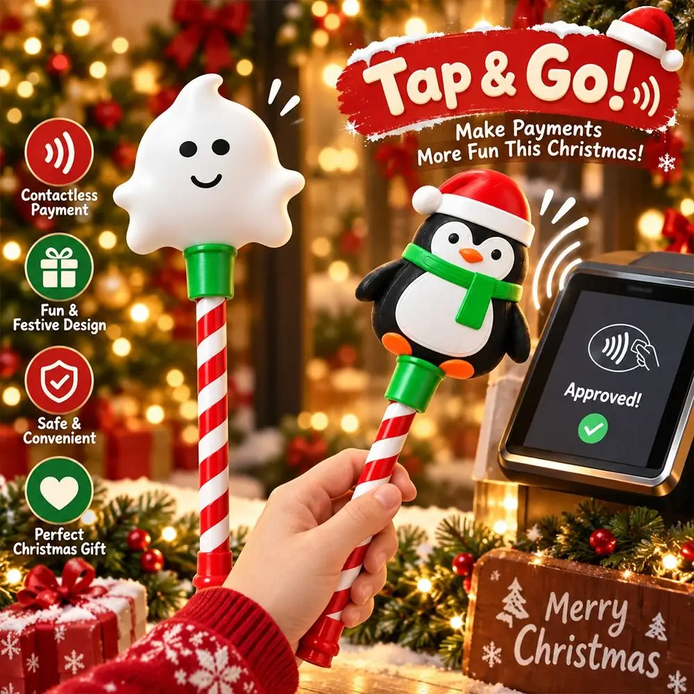 Comfortable Grip Christmas Payment Magic Wand Compact Hidden Card Slot Card Swipe Magic Wand Lightweight Contactless Card Wand
