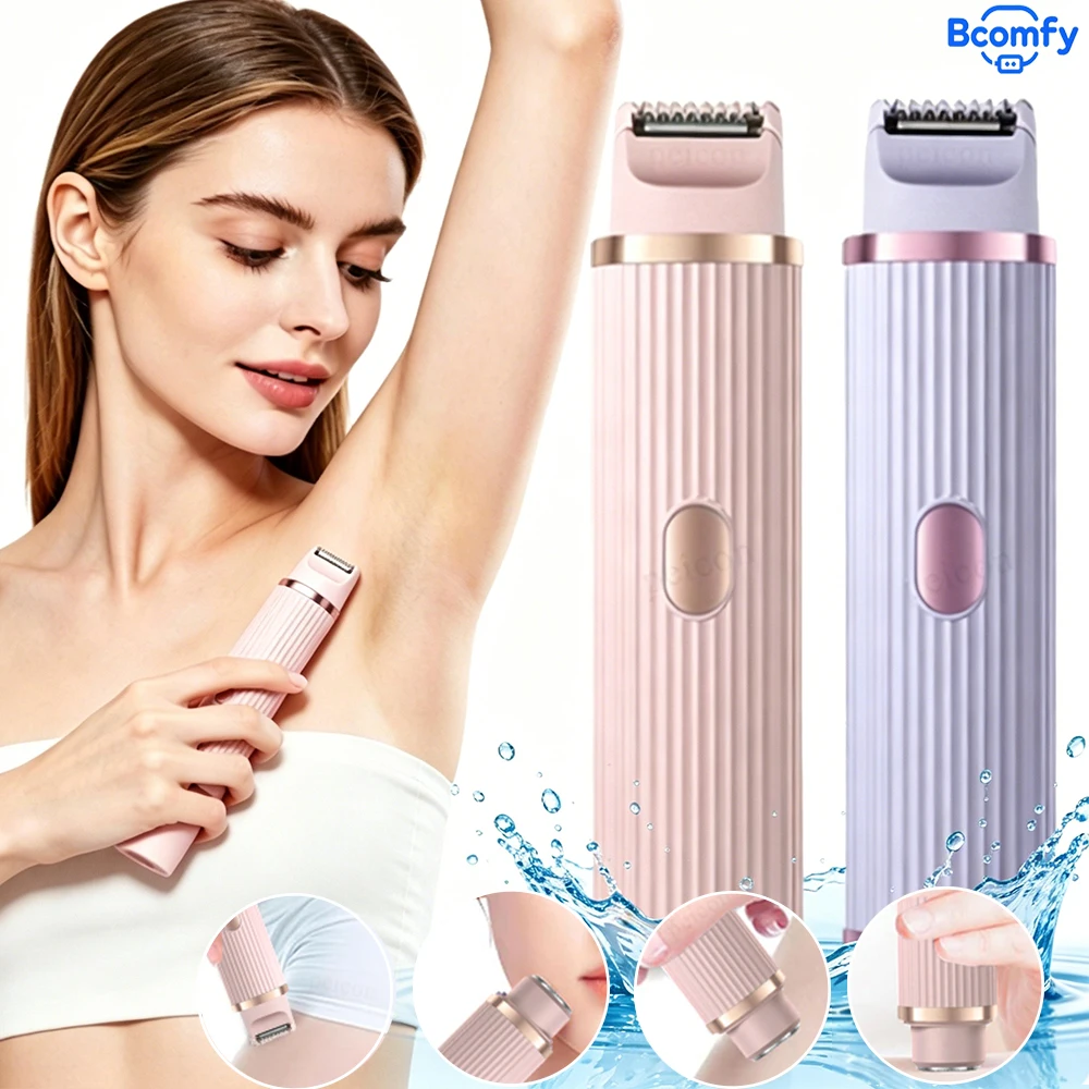 

Portable Electric Epilator for Women Painless Hair Removal Razor Dual-Head Bikini Area & Legs Body Hair Trimmer Shaver