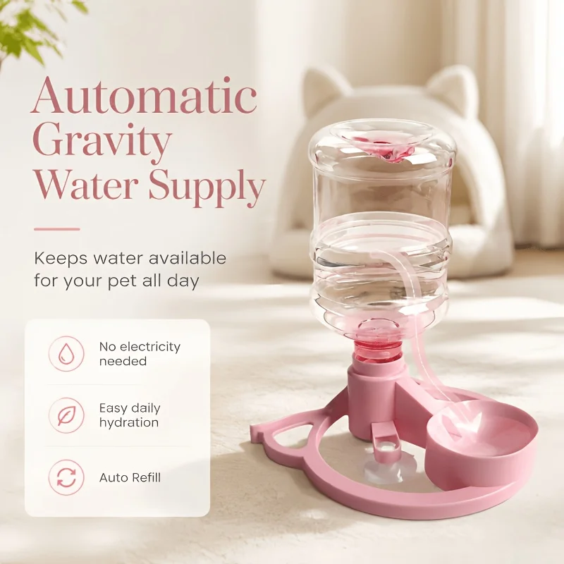 Gravity Automatic Pet Water Dispenser, Fits 2.8cm Mineral Water Bottles, Large Capacity Filter-Free Water Feeder for Cats - view 5