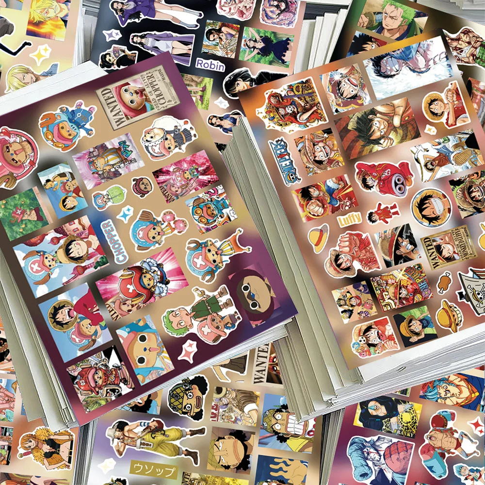 Водонепроницаемые виниловые наклейки с персонажами аниме One Piece (Луффи, Зоро, Нами, Чоппер) для ноутбуков, бутылок для воды, скейтбордов, багажа, в подарок