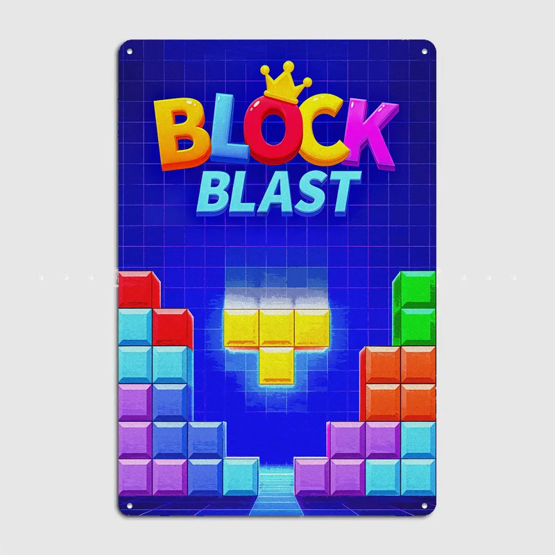 Block Blast Game Art Metal Posters Sign Bar Club Custom Bedroom Indoor Wall Decor Tin Room Decoration Home Decor