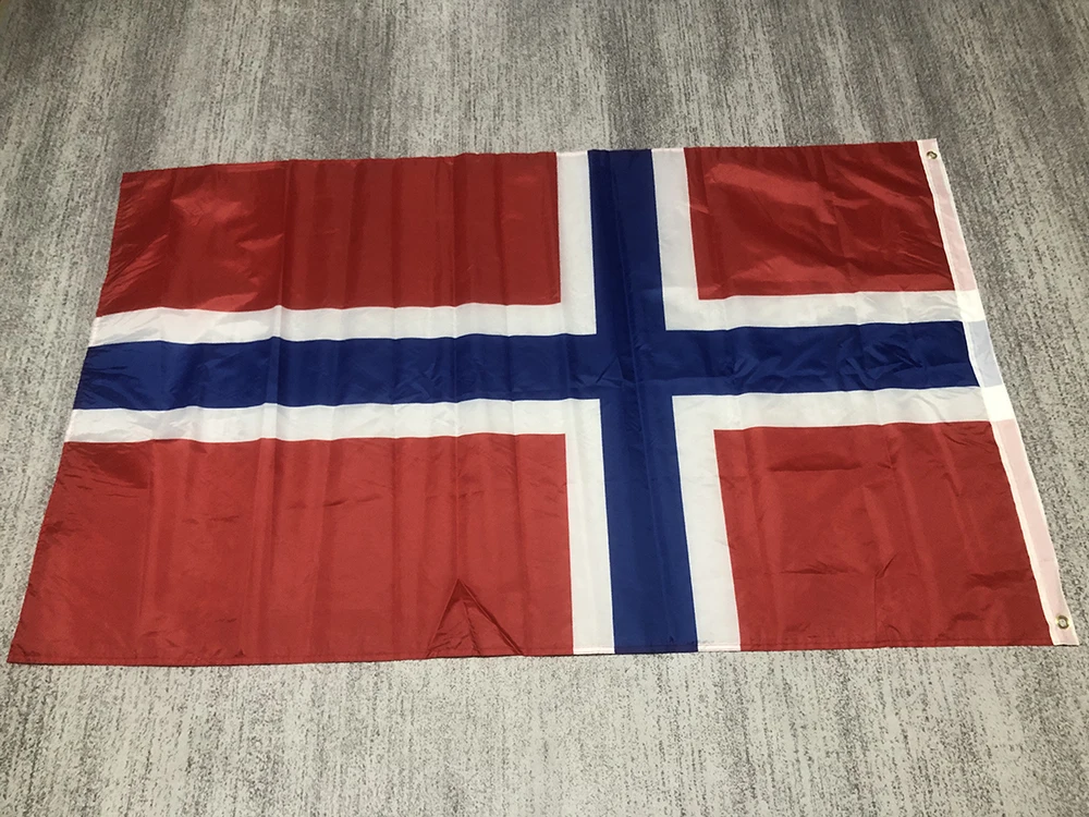 norway Flag 90x150cm 3x5fts double penetration Polyester Hanging Kongeriket Noreg Norge nor no norway Norwegian flag Banner