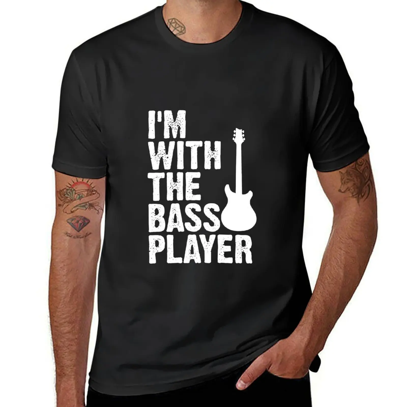 

I"m With The Bass Player T-Shirt anime stuff custom t-shirts oversized t shirt for men