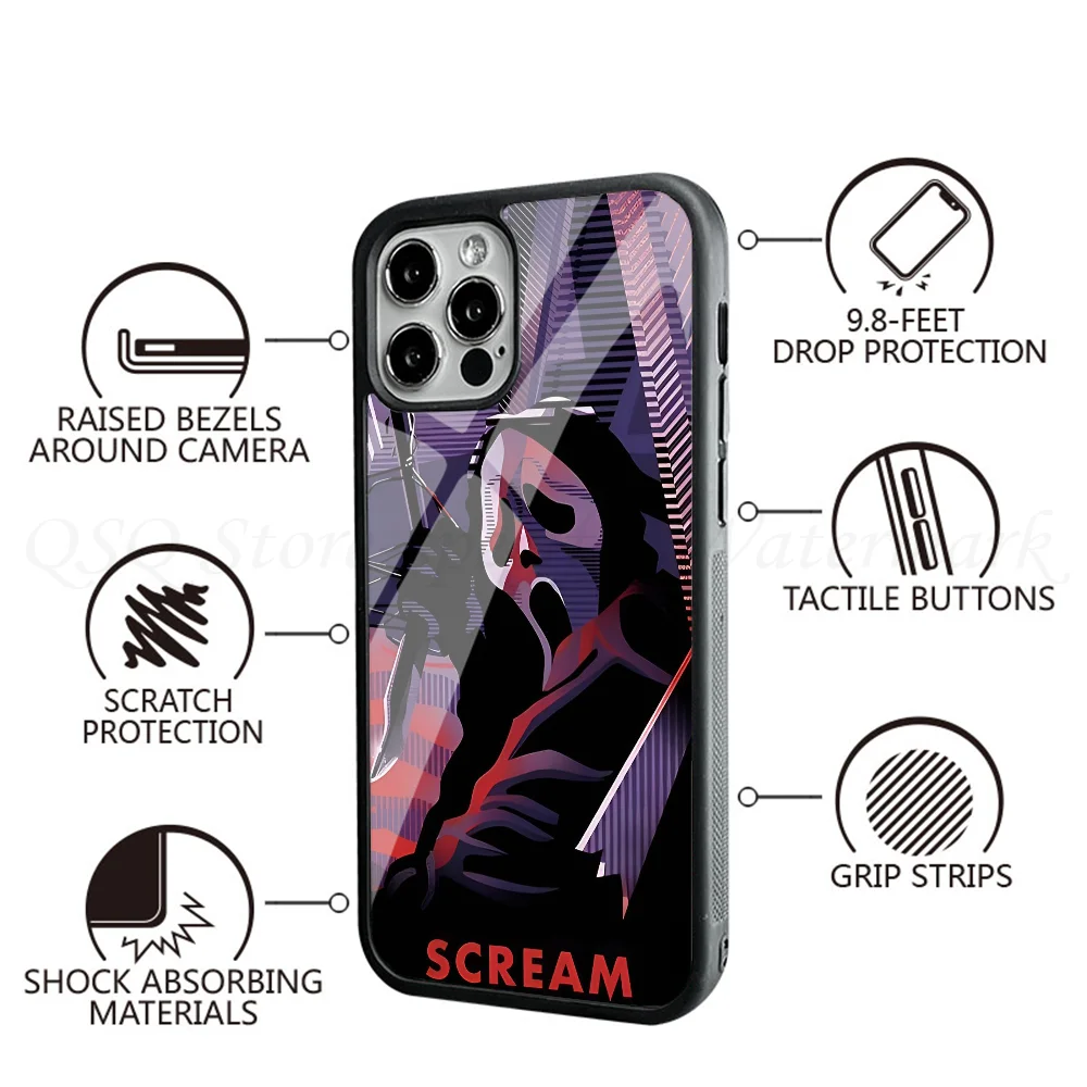 S-Scream Coques de téléphone pour iPhone, Alex Mirror TPU Shell, 15, 14, 13 Pro Max, 11, 12 Mini