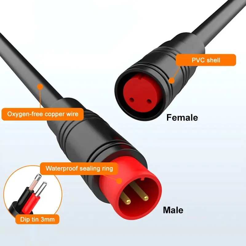 M8 Electric Bicycle Connector M6 E-bike Waterproof 2 3 4 5 Pin Plug Scooter Brake Cable Signal Connect Cut Off Power Sensor Wire