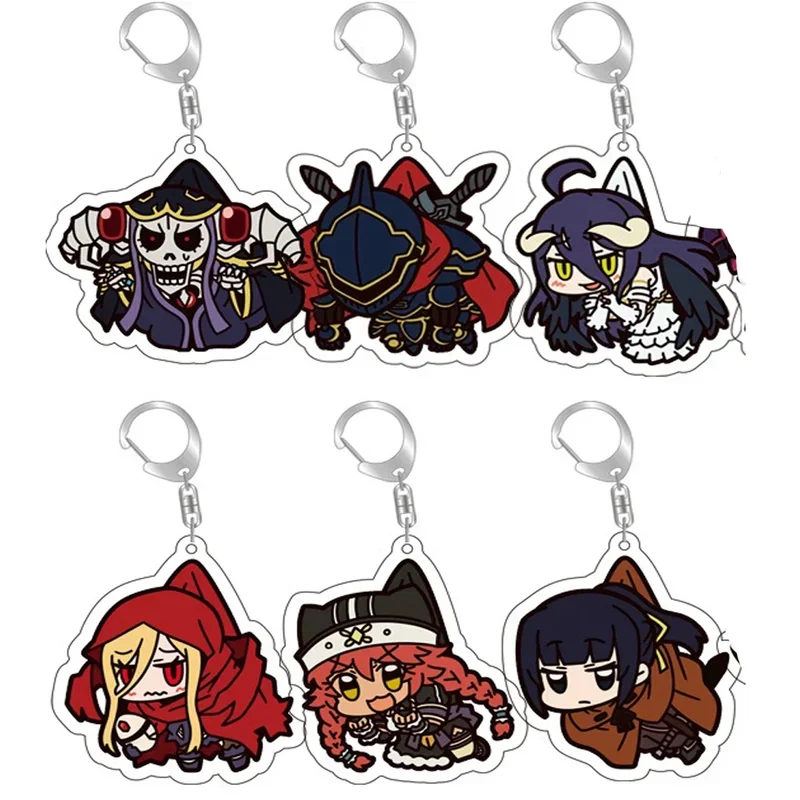 

Anime Ainz Ooal Gown Albedo Figures Acrylic Keychain Creative Trend Two-dimensional Cartoon Over Lord Character Keyring Pendant