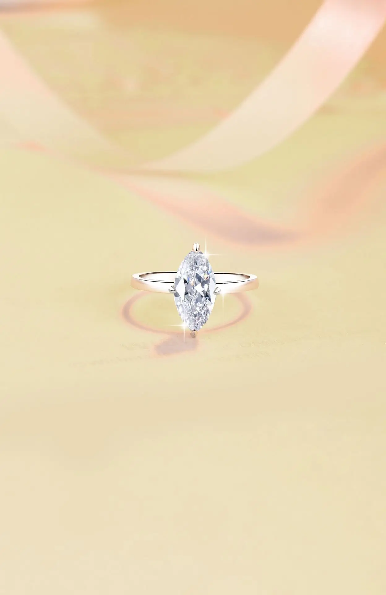 خاتم بيضاوي القطع PT950 2Ct مويسانيتي نسائي بلاتينيوم - حرفة بيضاوية دقيقة، 2 قيراط لافتة للنظر، بلاتينيوم مضاد للتشوه #4