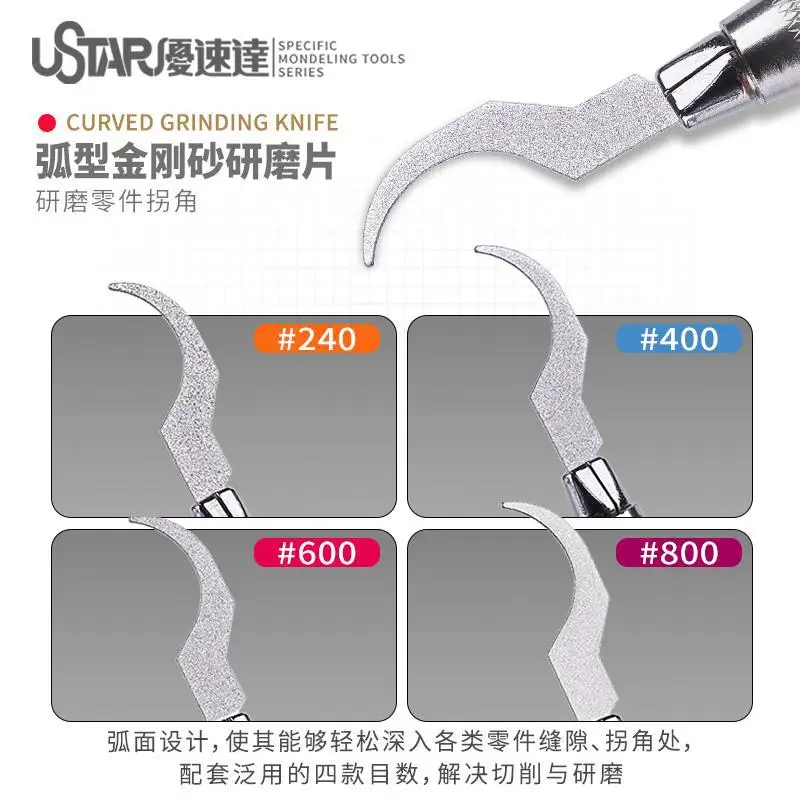 Diamond Grinding Blade Set 91917-18 - for Detailing, Tight Spaces & Angled Sanding on Gundam & Military Models