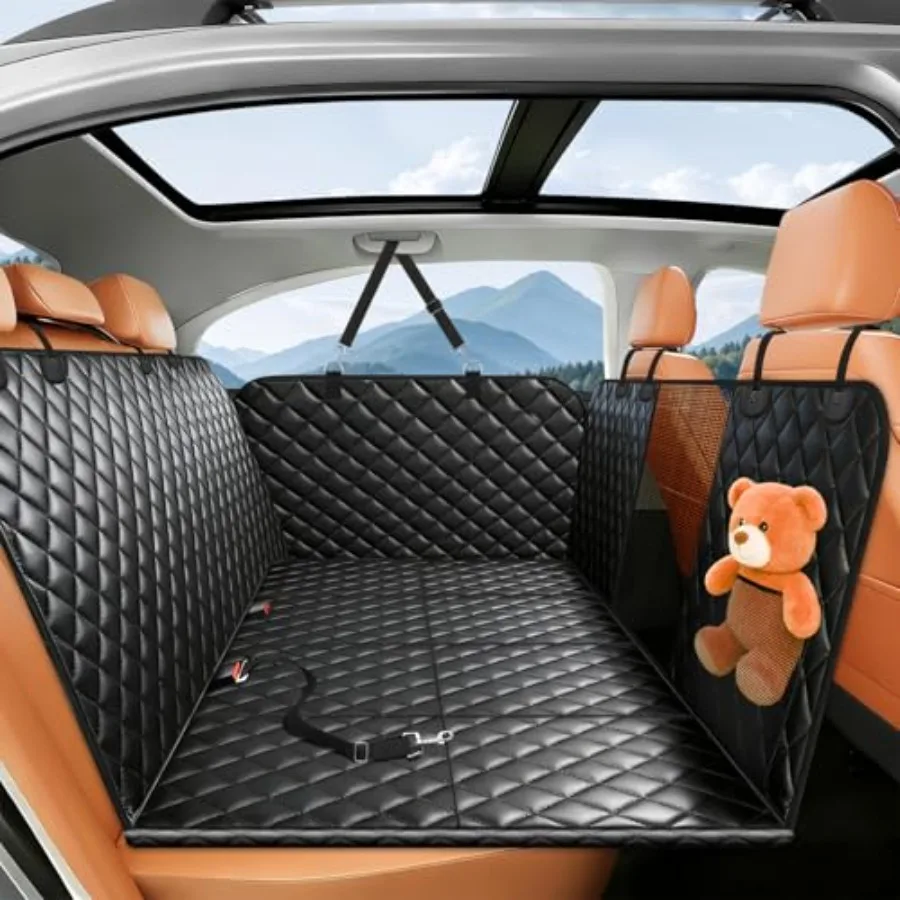 

Dog Car Seat Cover for Back Seat Hard Bottom Back Seat Extender for Dogs Dog Hammock for Car SUV and Trucks - Waterproof Anti S