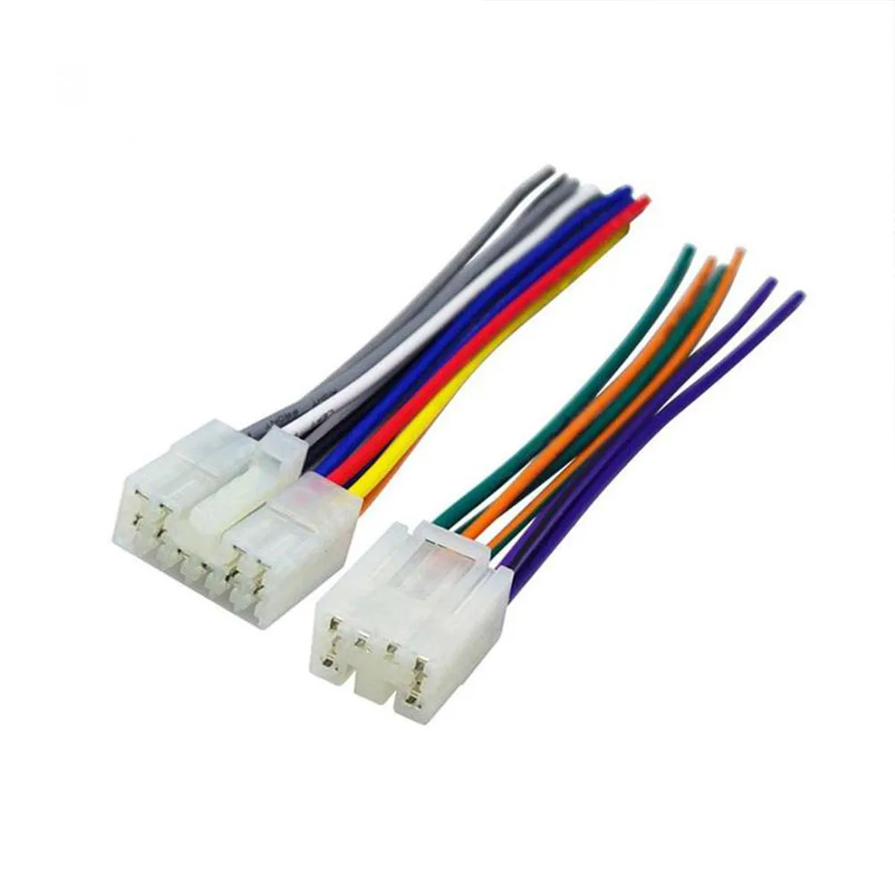 Car Audio Wire Harness Adapter for Toyota Models Supporting Aftermarket Stereo Integration via 10 Pin and 6 Pin
