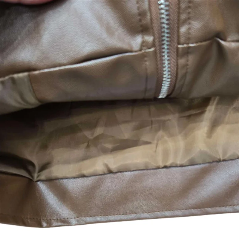 HKSH 봄 가을 신상 여성 PU 가죽 재킷 트렌드 스트리트웨어 배색 패치워크 모토 바이커 지퍼 야구 코트 HK12771